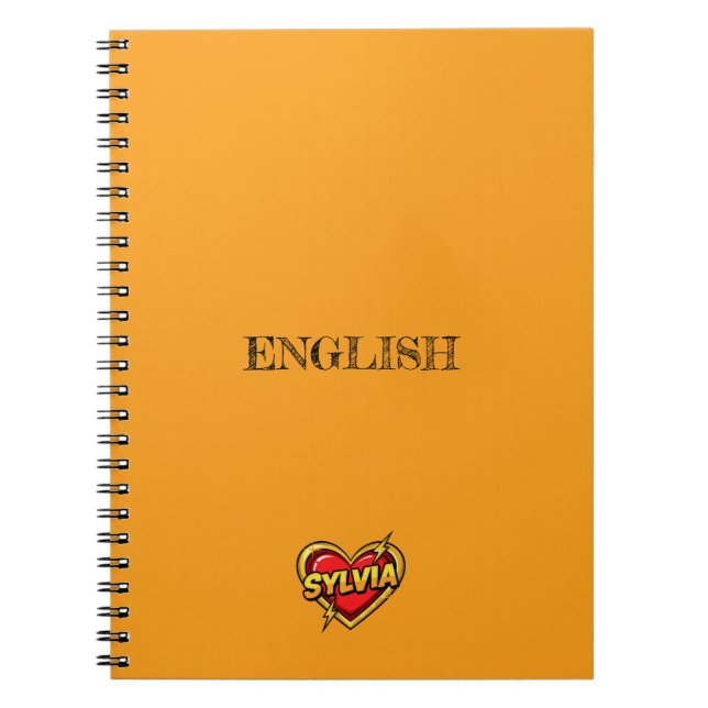 Caderno Espiral Coração Sylvia Amarelo (Frente)
