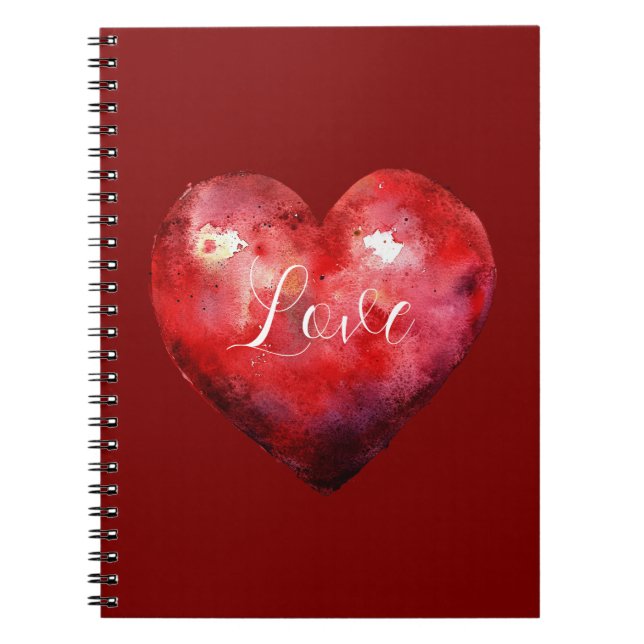 Caderno Espiral Coração Vermelho (Frente)