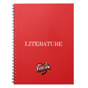 Caderno Espiral Coração Vermelho Evelyn