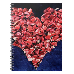 Caderno Espiral Coração Vermelho Rosa do Romântico