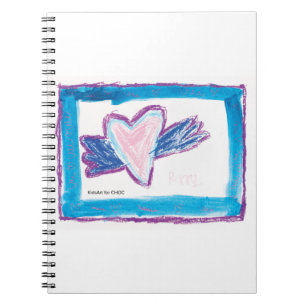 Caderno Espiral Coração Voador - Arte Infantil para o CHOC