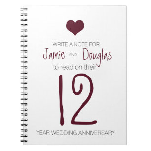 Caderno Espiral Coração Wedding de Marsala do número da mesa da