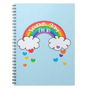 Caderno Espiral Corações Bastante Coloridos Arco-Íris Soa Gay