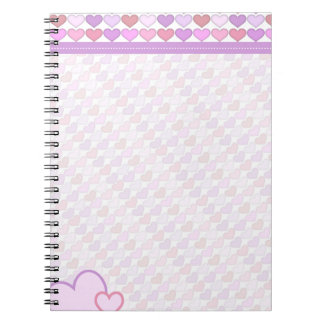 Caderno Espiral Corações bonitos do Pastel das meninas