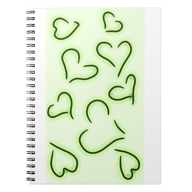 Caderno Espiral Corações Bons Verdes (Frente)