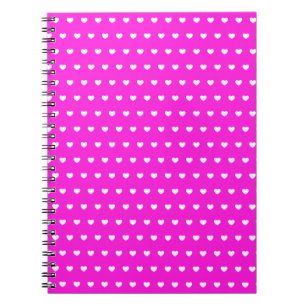 Caderno Espiral Corações Brancos Bonitos No Notebook Rosa Piscad