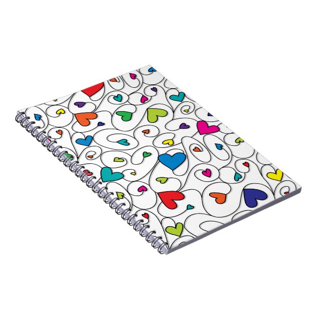 Caderno Espiral Corações brilhantes (Lado Direito)