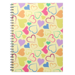 Caderno Espiral corações brincalhões