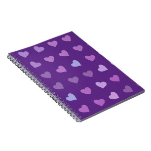 CADERNO ESPIRAL CORAÇÕES COM COR DE PASTA PURA