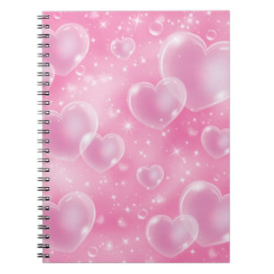 Caderno Espiral Corações cor-de-rosa Bote Girly 90 Style Design