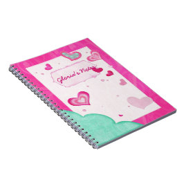 Caderno Espiral Corações cor-de-rosa Jeweled PERSONALIZED DIARY JO