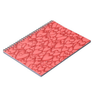 Caderno Espiral Corações de Amor Rosa Decorativo