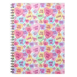 CADERNO ESPIRAL CORAÇÕES DE CONVERSA DE NAMORADOS COR PASTEL