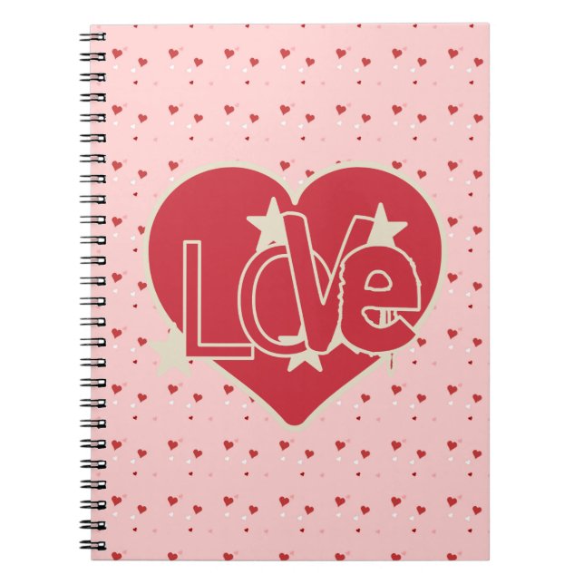 Caderno Espiral Corações e Estrelas de Amor (Frente)