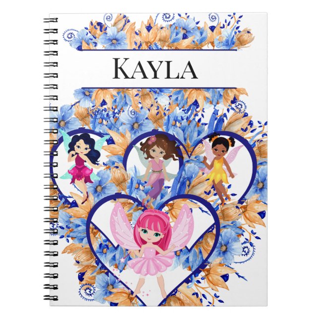 Caderno Espiral Corações e Fadas (Frente)