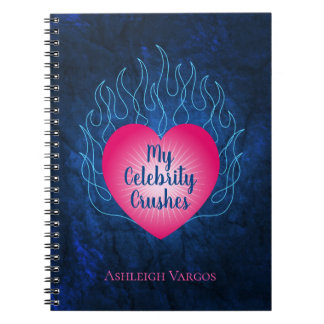 Caderno Espiral Corações em Cruzes de Celebridade de Fogo