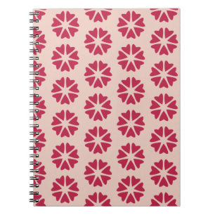 Caderno Espiral Corações Nucleares - vermelho magenta - padrão per
