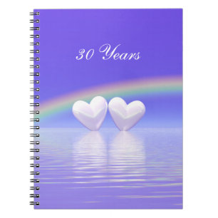 Caderno Espiral Corações Pérola do 30