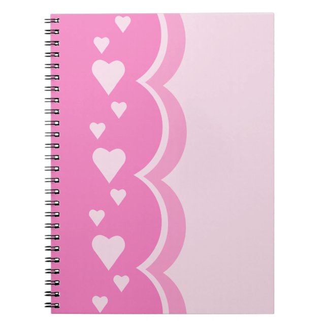 Caderno Espiral Corações Rosa (Frente)