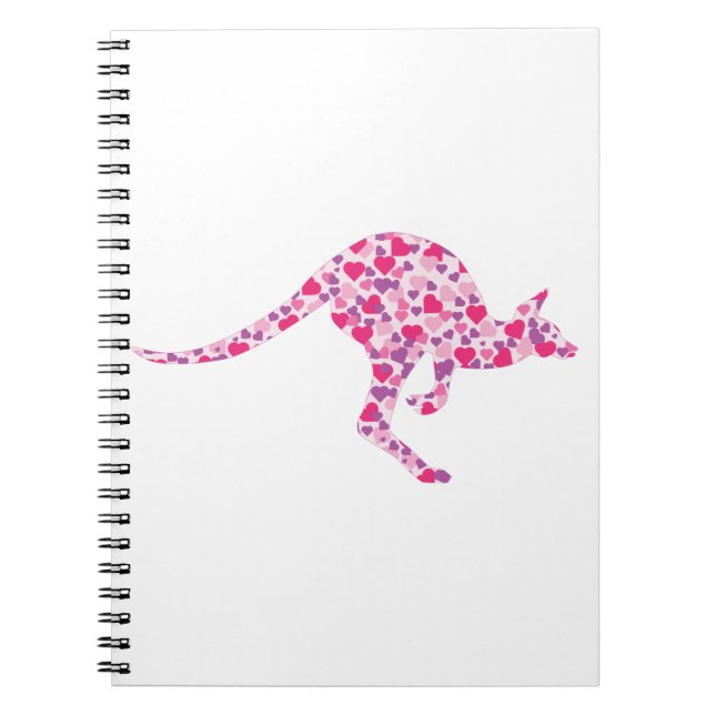 Caderno Espiral Corações Rosa-Canguru (Frente)