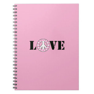 Caderno Espiral Corações Rosa Charme Amor Paz