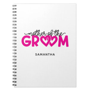 Caderno Espiral Corações Rosa Quente Mãe do Noivo