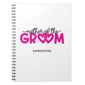 Caderno Espiral Corações Rosa Quente Mãe do Noivo