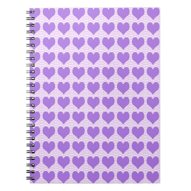 Caderno Espiral Corações Roxos (Frente)
