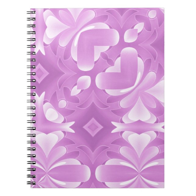 Caderno Espiral Corações Roxos e Diamantes (Frente)