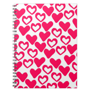 Caderno Espiral Corações simples 2014