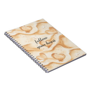 Caderno Espiral Corações Tropicais na Praia de Areia  