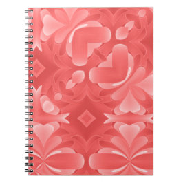 Caderno Espiral Corações vermelhos e diamantes