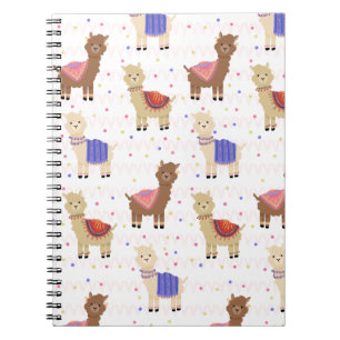 Caderno Espiral Coragem Animal de Alpacas - Lhamas brancas