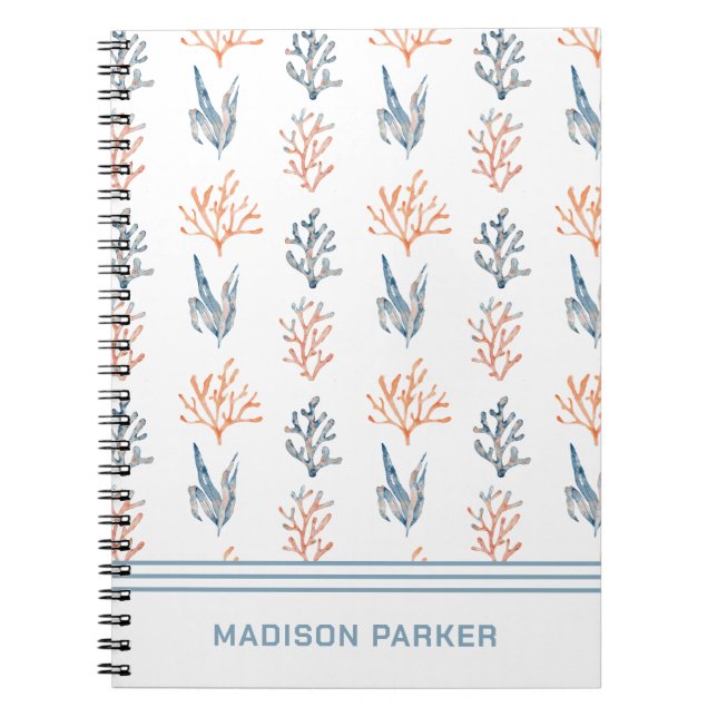 Caderno Espiral Corais do Mar de Aquarela (Frente)