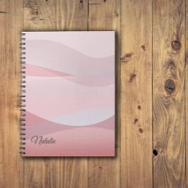 Caderno Espiral Coral beige pink name Spiral Photo Notebook