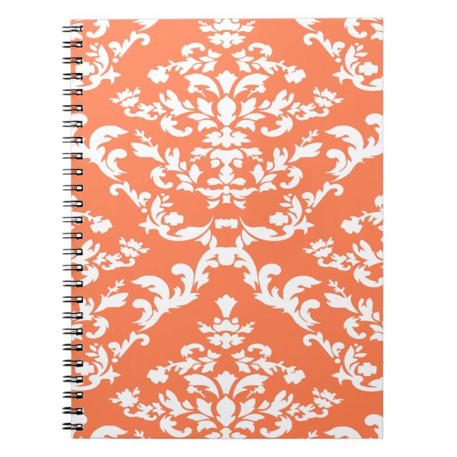 Caderno Espiral Coral Bold Mod Damask (Frente)