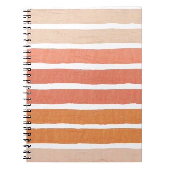Caderno Espiral Coral Stripes Laranja (Frente)
