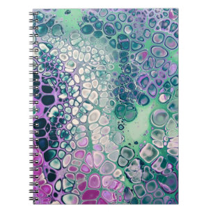 Caderno Espiral Corante Acrílico Sereia, Abstrato Colorida Legal