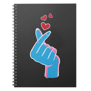 Caderno Espiral Coreano Music Finger Heart Kpop Seoul Hallyu