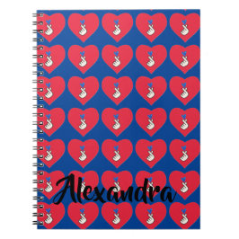 Caderno Espiral Coreia Kpop Red Blue Hand Heart School