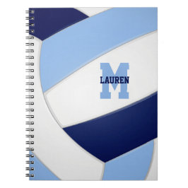 Caderno Espiral cores da equipe azul branco esportes crianças vole