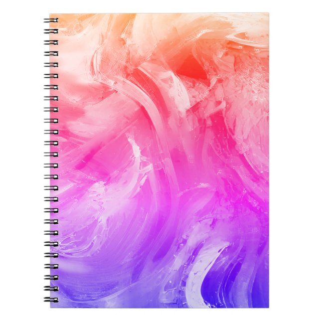 Caderno Espiral Cores de luz giratória vibrantes (Frente)