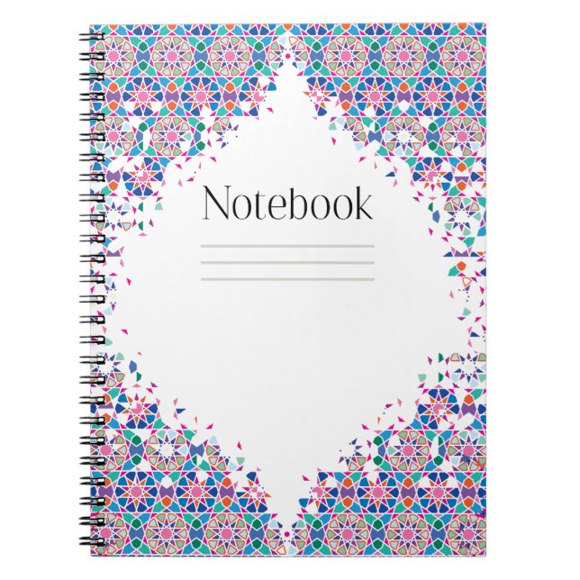 Caderno Espiral Cores do notebook East - Padrão Mosaico (Frente)