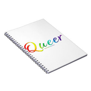 Caderno Espiral Cores do orgulho queer de SlipperyJoe palavra símb