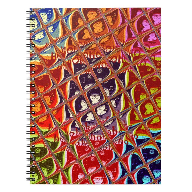 Caderno Espiral Cores especiais de Natal Papais noeis de neve HoHo (Frente)