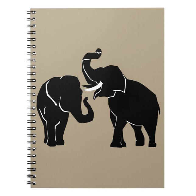Caderno Espiral Cores Personalizadas do Notebook Elefante - Texto (Frente)