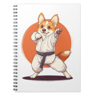 Caderno Espiral Corgi de Karatê � Cão de Artes Marciais