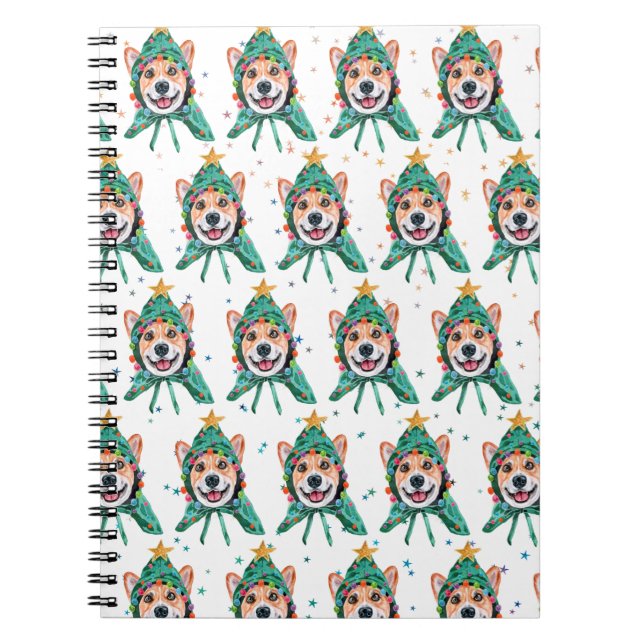 Caderno Espiral Corgi Dog Breed Christmas (Frente)