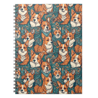 Caderno Espiral Corgi Dog Patterno Colorido - Perfeito para Amor a