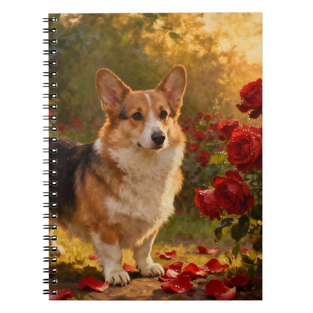Caderno Espiral Corgi nas Rosas V (Frente)